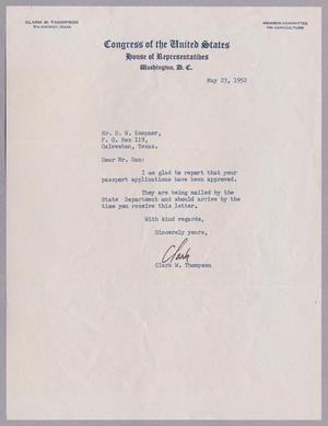 [Letter from Clark W. Thompson to Daniel W. Kempner, May 23, 1952]