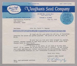 [Letter from Vaughan's Seed Company to Plantersville Nurseries, July 11, 1952]