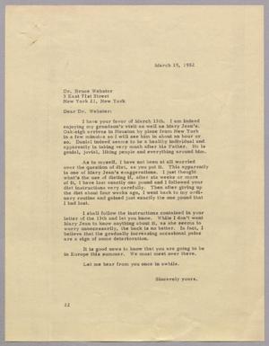 [Letter from Daniel W. Kempner to Bruce Webster, March 19, 1952]