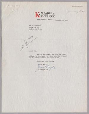 [Letter from James P. Doyle to Daniel W. Kempner, December 26, 1952]