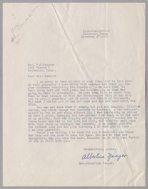 [Letter from Albertine Yeager to Mrs. Daniel W. Kempner, December 27, 1952]