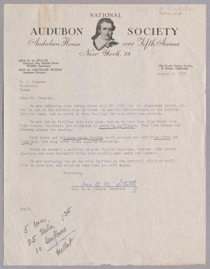 [Letter from Mrs. O. M. Stultz to Daniel W. Kempner, August 6, 1953]