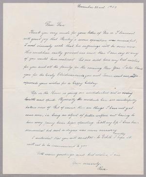 [Handwritten Letter from Rosa Anspach to Daniel W. Kempner, December 22, 1953]