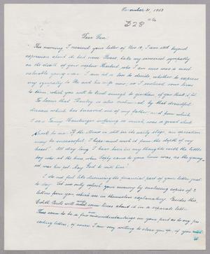 [Handwritten Letter from Rosa Anspach to Daniel W. Kempner, November 21, 1953]