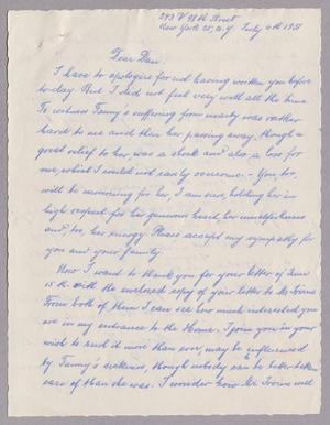 Primary view of object titled '[Handwritten Letter from Rosa Anspach to Daniel W. Kempner, July 6, 1951]'.