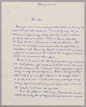 [Handwritten Letter from Rosa Anspach to Daniel W. Kempner, February 2, 1953]