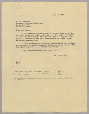 [Letter from Daniel W. Kempner to B. Respess, July 25, 1953]