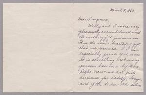 [Letter from Leah and Wally Burt to the Kempners, March 9, 1953]