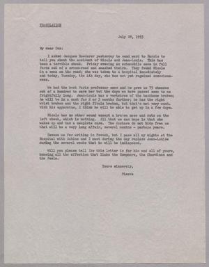 Primary view of object titled '[Letter from Pierre Chardine to D. W. Kempner, July 28, 1953]'.