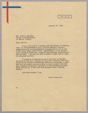 [Letter from Daniel W. Kempner to Pierre Chardine, January 10, 1953]