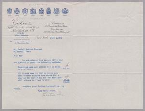 [Letter from Cartier, Inc. to Daniel W. Kempner, July 1, 1953]