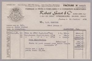 [Invoice for Balance Due to Robert Gerst & Co., January 1953]