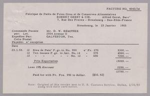 [Invoice from Robert Gerst & Cie., January 23, 1953]