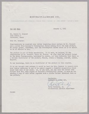 [Letter from Hoffman-La Roche, Inc. to D. W. Kempner, January 9, 1953]