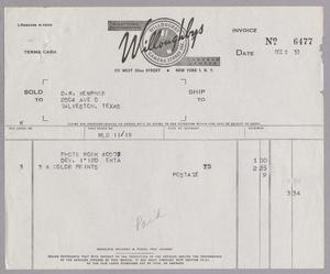 [Invoice for Color Prints and a Developed Ektachrome Film, December 1, 1953]