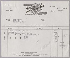 [Invoice for Items from Willoughbys, November 18, 1953]