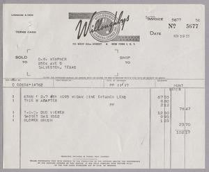 [Invoice for Items from Willoughbys, November 19, 1953]