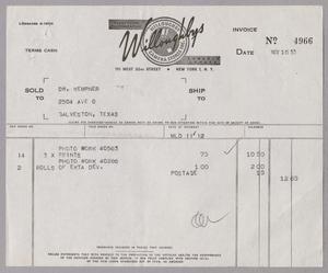 [Invoice for Prints and Rolls of Developed Ektachrome, November 16, 1953]