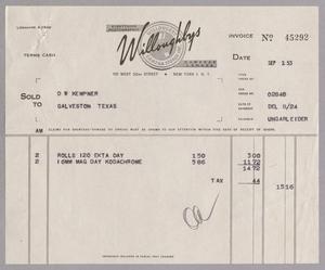 [Invoice for Daylight Ektachrome and Kodachrome, September 1, 1953]