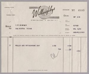 [Invoice for Rolls of Daylight Ektachrome, September 1, 1953]