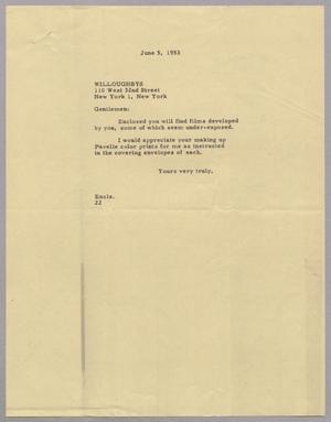 [Letter from Daniel Webster Kempner to Willoughbys, June 5, 1953]