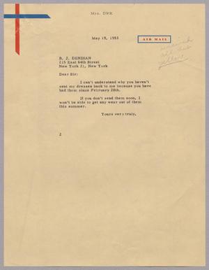 [Letter from Jeane Kempner to B. J. Denihan, May 19, 1953]