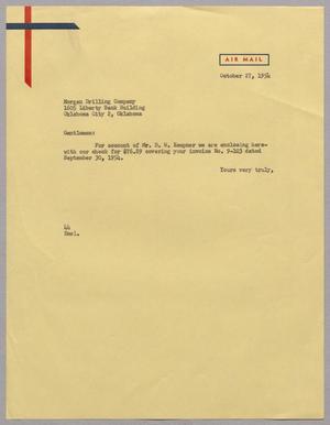 [Letter from A. H. Blackshear, Jr. to Morgan Drilling Company, October 27, 1954]
