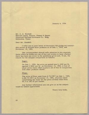 [Letter from Daniel W. Kempner to J. A. Kendall, January 4, 1954]