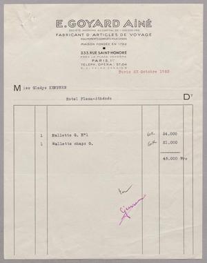 [Invoice for Chapx Case and G Case, October 1953]