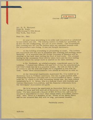 [Letter from M. J. Solari to Mr. D. W. Kempner, October 30, 1954]