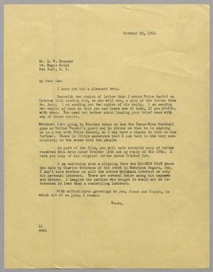 [Letter from Isaac H. Kempner to Mr. D. W. Kempner, October 23, 1954]