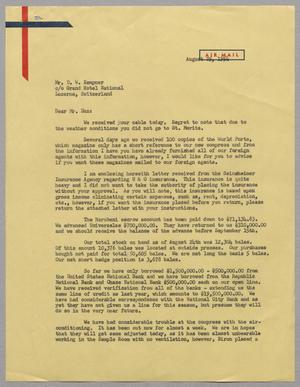 [Letter from A. H. Blackshear, Jr. to Daniel W. Kempner, August 25, 1954]
