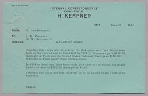 [Message from R. Lee Kempner to I. H. and D. W. Kempner, June 25, 1954]