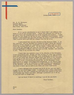 [Letter from Daniel W. Kempner to Stanley E. Kempner, January 26, 1954]