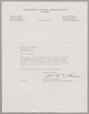 [Letter from The University of Texas-Medical Branch to D. W. Kempner, January 19, 1954]
