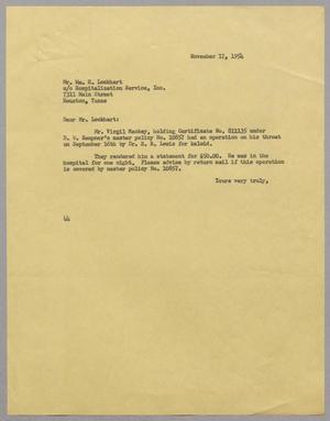 [Letter from A. H. Blackshear, Jr. to Wm. H. Lockhart, November 17, 1954]