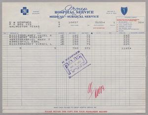 [Invoice from Group Hospital Service, Inc., March 1954]