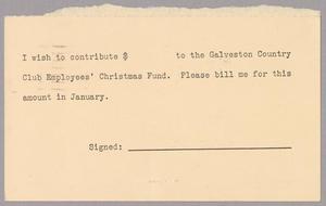 [Reply Card from the Galveston Country Club]