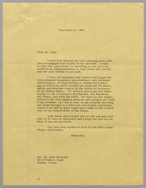 [Letter from D. W. Kempner to St. John Garwood, December 3, 1954]