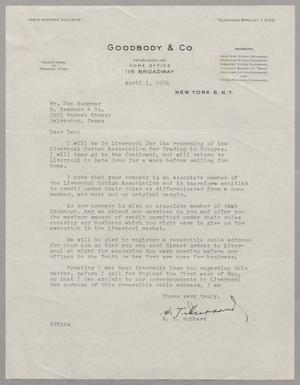 [Letter from S. T. Hubbard to Daniel W. Kempner, April 1, 1954]