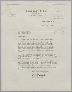 [Letter from Goodbody & Co. to D. W. Kempner, January 7, 1953]