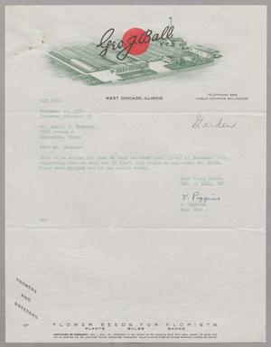 [Letter from Geo. J. Ball, Inc. to D. W. Kempner, November 19, 1954]