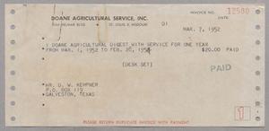 [Invoice for Doane Agricultural Digest, March 7, 1952]