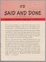 Journal/Magazine/Newsletter: It's Said and Done, Volume 25, Number 8-9, September-October 1953