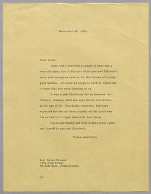 [Letter from Daniel W. Kempner to Ernst Freund, December 28, 1954]