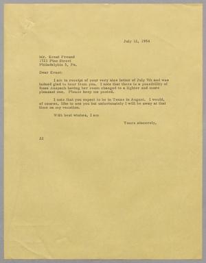 [Letter from Daniel W. Kempner to Ernst Freund, July 12, 1954]