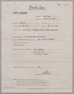 [Invoice for a Gift Order, April 19, 1954]