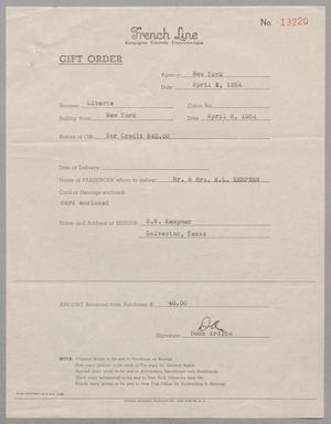 [Invoice for a Gift Order, April 5, 1954]