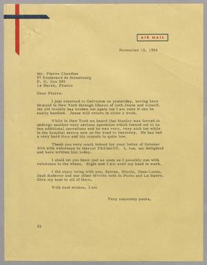 [Letter from Daniel W. Kempner to Mr. Pierre Chardine, November 11, 1954]