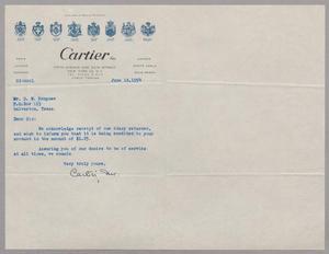 [Letter from Cartier, Inc. to Daniel W. Kempner, June 18, 1954]